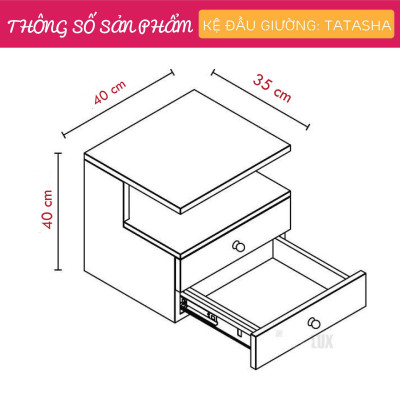 Kệ Đầu Giường Nhỏ Gọn Thiết Kế Đa Năng SMLIFE Natasha