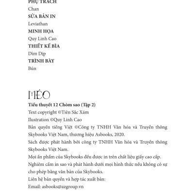 Méo - Tiểu Thuyết 12 Chòm Sao - Tập 2 (Tặng Kèm: 6 Postcard Nhân Vật)