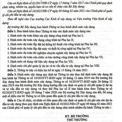 Sách - Định Mức Dự Toán Công Trình (Sửa Đổi, Bổ Sung) - Tập 1 - Phần Xây Dựng Và Khảo Sát