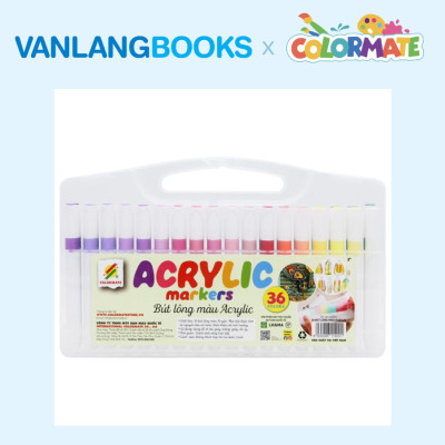 Sách Bí Quyết Vẽ Màu Nước (Tái Bản) + Hộp 36 Bút Lông Màu Acrylic Marker - Vanlangbooks x Colormate
