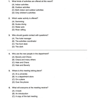 Developing Skills For The Toeic Test