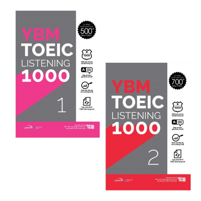 Trạm Đọc Official |  Combo YBM TOEIC Listening 1000 2 Vol (Trọn Bộ 2 Cuốn) 