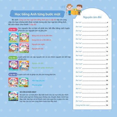 Cùng Con Học Ngữ Âm Tiếng Anh Qua 3 Cấp Độ - Nguyên Âm Đôi