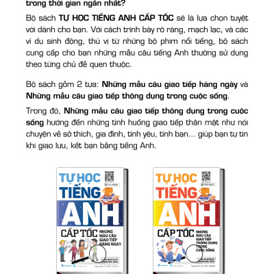 Tự Học Tiếng Anh Cấp Tốc - Những Mẫu Câu Giao Tiếp Thông Dụng Trong Cuộc Sống - Vanlangbooks - Tái Bản 2024