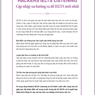 Hackers Ielts Listening (Tái Bản)
