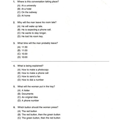 Developing Skills For The Toeic Test