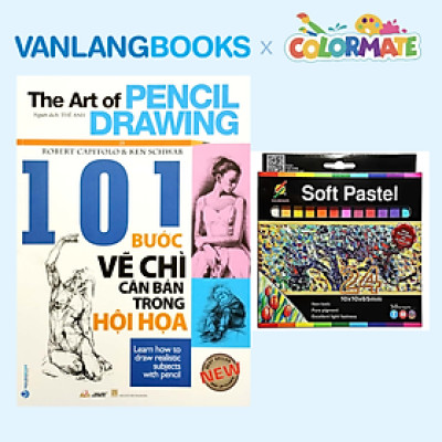 Sách 101 Bước Vẽ Chì Căn Bản Trong Hội Họa + Hộp Giấy 24 Cây Phấn Màu Soft Pastel - Vanlangbooks x Colormate