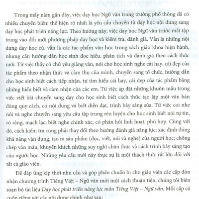 Dạy Học Phát Triển Năng Lực Môn Tiếng Việt Tiểu Học