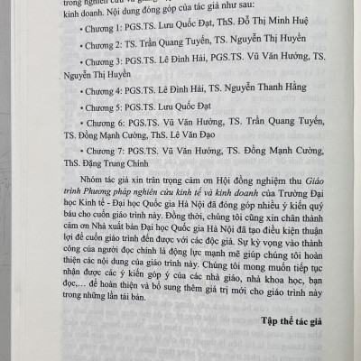 Sách - Giáo Trình Phương Pháp Nghiên Cứu Kinh Tế Và Kinh Doanh