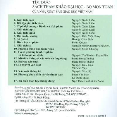 Bài Tập Toán Học Cao Cấp - Tập Hai: Phép Tính Giải Tích Một Biến Số (Tái bản lần thứ mười bảy, năm 2023)