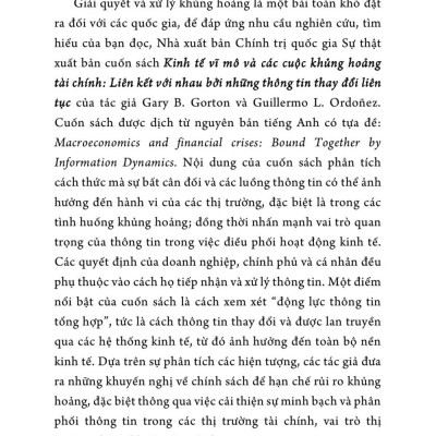 Kinh tế vĩ mô và các cuộc khủng hoảng tài chính. Liên kết với nhau bởi những thông tin thay đổi liên tục - bản in 2025