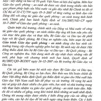 Giáo trình giáo dục quốc phòng - An ninh, tập 2 (dùng cho học sinh các trường trung cấp chuyên nghiệp)