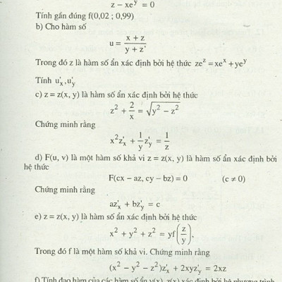 Bài Tập Toán Cao Cấp - Tập 3 - Phép Tính Giải Tích Nhiều Biến Số