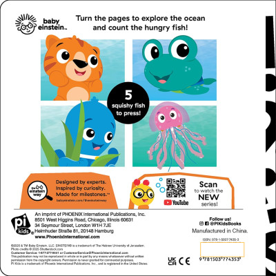 Sách ngoại văn: Baby Einstein Ocean Explorers - Squish & Peek - Five Hungry Fish