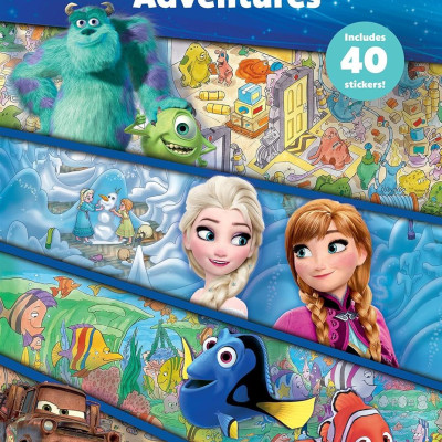 Sách ngoại văn: Look And Find Sticker Book Disney Pixar Movie Adventures