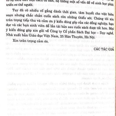 Giáo Trình Sinh Học Phát Triển Cơ Thể Người ( Giai đoạn phôi, thai và trẻ em)