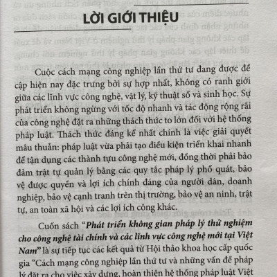 Phát Triển Không Gian Pháp Lý Thử Nghiệm Cho Công Nghệ Tài Chính và Các Lĩnh Vực Công Nghệ Mới Tại Việt Nam