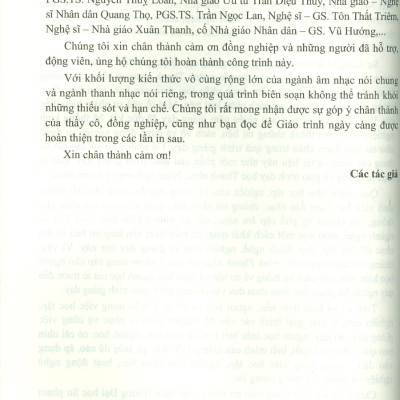 Giáo trình Thanh nhạc cơ bản 1 -  Võ Thị Thu Hoài (Chủ biên), Trần Thị Thu Hà, Bùi Tuần Giang