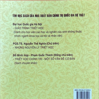 Sách Giáo trình Triết học (Dùng cho khối không chuyên ngành triết học trình độ đào tạo thạc sĩ, tiến sĩ các ngành khoa học tự nhiên, công nghệ)