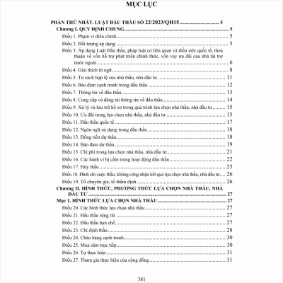 Sách Luật Đấu Thầu 2023 và Các Văn Bản Liên Quan Đến Lĩnh Vực Đấu Thầu - V2379N