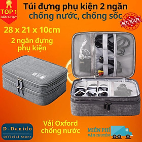 Túi Đựng Phụ Kiện Điện Thoại 2 Ngăn Lớn Cải Tiến Nhiều Ngăn Chống Nước, Chống Sốc - Hàng Chính Hãng D Danido