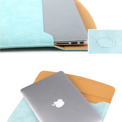BAO DA, TÚI DA, CẶP DA CHỐNG SỐC CHO MACBOOK, LAPTOP, SURFACE - MÀU XANH MINT