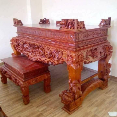 Sâp Thờ Tứ Linh Gỗ Gõ Đỏ