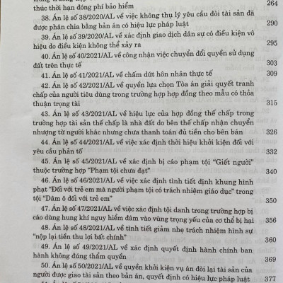 Hệ thống án lệ Việt Nam (hiện hành) từ án lệ số 01 đến án lệ số 70
