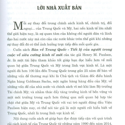 BÀN VỀ TRUNG QUỐC - Tiết Lộ Của Người Trong Cuộc Về Siêu Cường Kinh Tế Mới (Sách tham khảo) (Xuât bản lần thứ hai) - Năm 2022