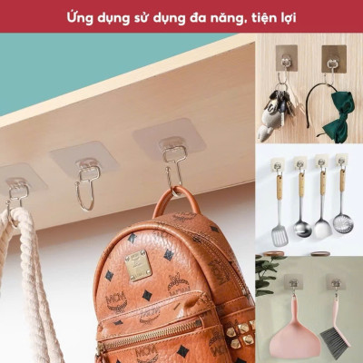 Móc Dán Tường Siêu Chắc Phủ Vàng & Bạc Mẫu Mới, Không Khoan Đục, Chịu Lực 15KG - HÀNG CHÍNH HÃNG MINIIN