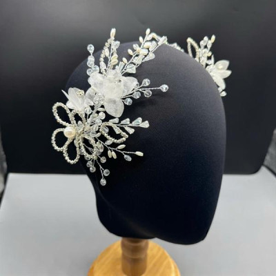 Cài tóc cô dâu hoa đá mẫu thủ công mới t9/2024