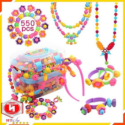 Đồ Chơi Cho Bé Gái, Đồ Chơi Xâu Hạt 550 Chi Tiết, Làm Trang Sức Giúp Bé Tăng Tư Duy Sáng Tạo, Đồ Chơi Trẻ Em HT SYS