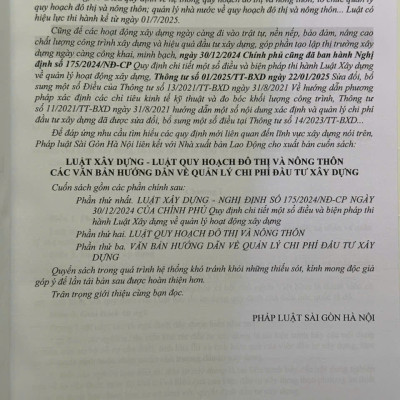Sách Luật Xây Dựng, Luật Quy Hoạch Đô Thị Và Nông Thôn – Các Văn Bản Hướng Dẫn Về Quản Lý Chi Phí Đầu Tư Xây Dựng (V2538D)