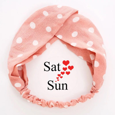 Băng Đô Turban Vải Họa Tiết Chấm Bi Dùng Khi Trang Điểm Đi Chơi...