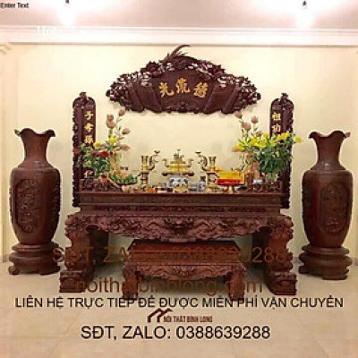 Sập Thờ Tứ Linh Gỗ Gụ