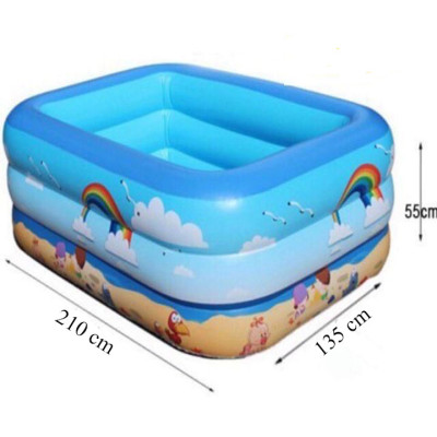 Bể Bơi Bơm Hơi Trẻ Em 3 Tầng Dày Kích Thước 210*135*60 cm Tặng Bơm ( Giao Ngẫu Nhiên )