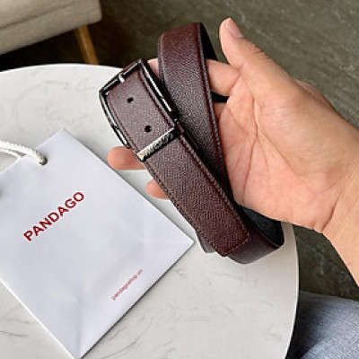 Thắt lưng nam phong cách hàn quốc đầu khóa xoay 360 độ da bò cao cấp PANDAGO Felix 03
