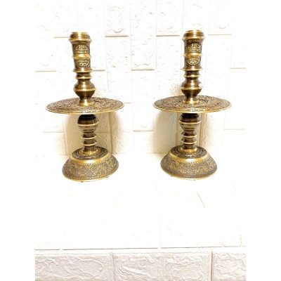 ĐÔI NẾN ĐỒNG CAO 39 CM NẶNG 5 KG RÔNG CẠO CHẤT LIỆU BẰNG ĐỒNG