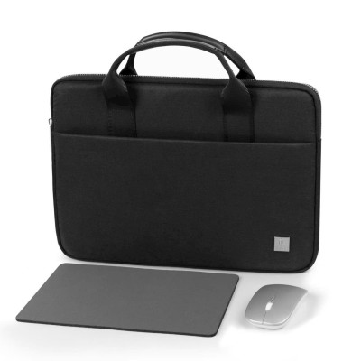 Túi Wiwu Genius Combo Set 3 in 1 cho laptop, macbook gồm túi chống sốc + chuột + lót chuột, làm bằng Polyester chống nước, nhẹ và chống mài mòn - Hàng chính hãng