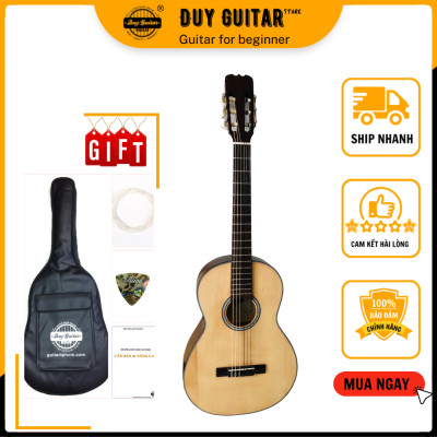 Đàn guitar classic mini DVE70C size 3/4 đàn ghita dành cho trẻ em + Tặng giá trình, Bao da phụ kiện đàn guitar