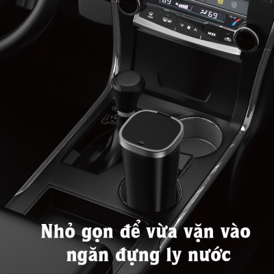 Thùng đựng rác mini dùng trên xe ô tô / để bàn làm việc hiệu WiWU Trash Can Mini - thiết kế Siêu nhỏ gọn, dung tích trên 500ml, nắp đậy lò xo đóng / mở dễ dàng - Hàng nhập khẩu