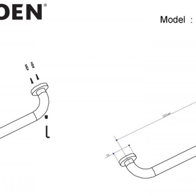 Thanh tay vịn inox nhà tắm 30cm  Moen - 90001