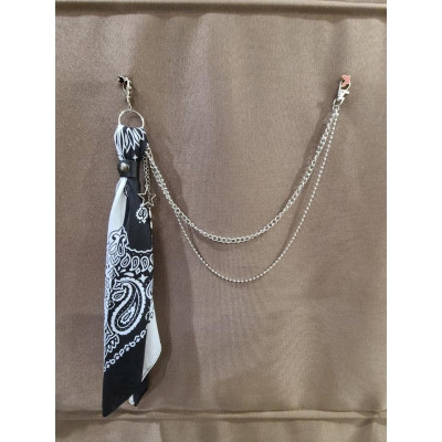 Sét 4 món{Khăn+Đai+Móc treo+Xích} Chain quần jean - Khăn bandana streetwear - Đai da kẹp khăn - Móc tròn treo khăn