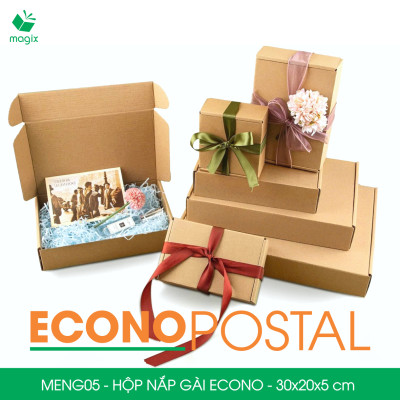 MENG06 - 30x21x7 cm - 60 Hộp carton nắp gài đóng hàng giá rẻ, hộp gói hàng, hộp quà thời trang