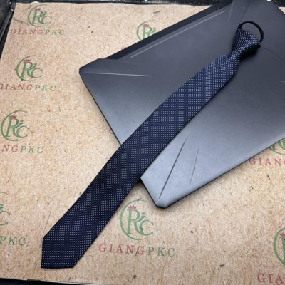 Cà vạt nam mẫu thắt sẵn dây kéo bản nhỏ 6cm mẫu xanh chấm nhỏ