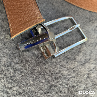 Thắt lưng nam cao cấp IDLOCA - 2 mặt da bò nâu và đen, đầu xoay hợp kim nhập khẩu (dây nịt nam)