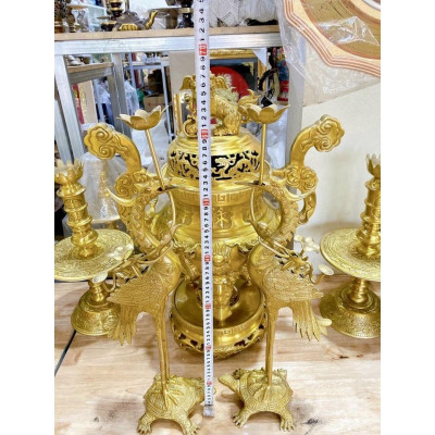 ĐỈNH NGŨ SỰ 63 CM NẶNG 34 KG CHẤT LIỆU BẰNG ĐỒNG