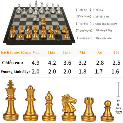 Bộ Cờ Vua Nam Châm  25*25cm Gấp Gọn Cao Cấp Chính Hãng HENRYSA 