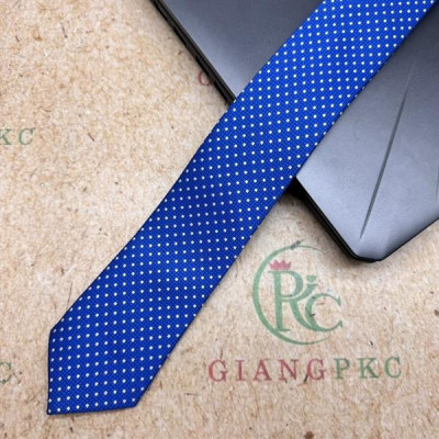 Cà vạt nam mẫu thắt sẵn dây kéo bản nhỏ màu xanh bích chấm mẫu 6cm