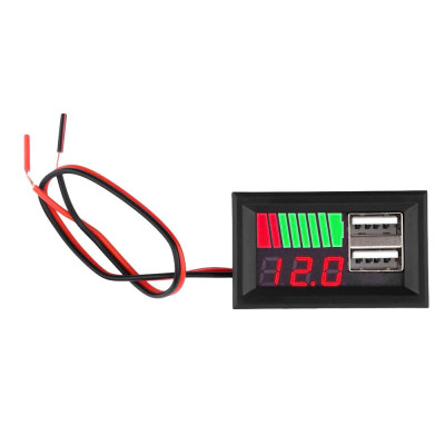 Đồng Hồ Đo Điện Áp Ắc Quy 12V-80V Có Sạc USB - Sản Phẩm Loại Tốt Bền Bỉ, Dễ Lắp